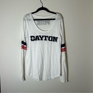 Victoria’s Secret PINK White DAYTON Sequin Scoop Neck Long Sleeve Tee